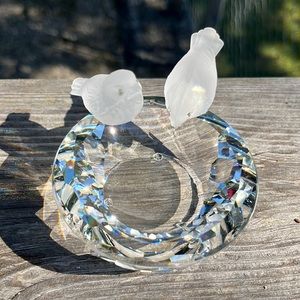 Swarovski crystal bird bath trinket jewelry dish